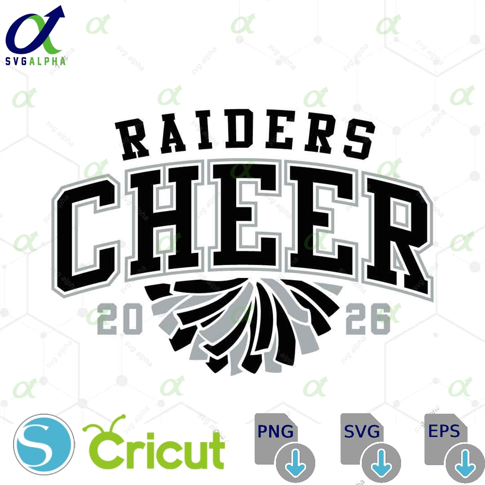 Raiders Cheer 2026 Svg Png Cheerleader Svg Raiders Cheerleading Svg School Spirit Mascot Cheer Mom Png Raiders Sublimation Designs